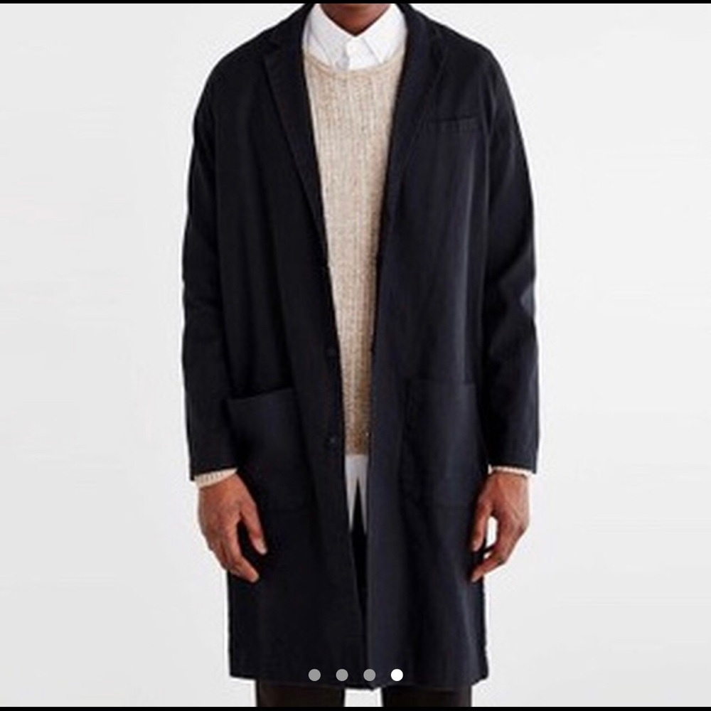 Your Neighbors linen black duster trench from UO